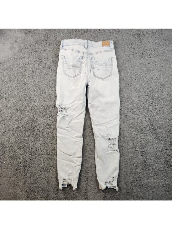 AE Stretch Ripped Mom Jean Women's Size 2 High Waisted Ankle American Eagle - Picture 2 of 11